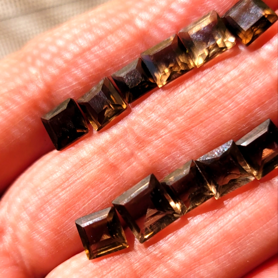 Square Smokey Topaz Loose Bundle Parcel 12 Carats